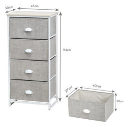 Gainoom Chest Of Drawers With 4 Drawers Home Storage Organizer Unit White - thumbnail 2
