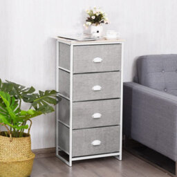 Gainoom Chest Of Drawers With 4 Drawers Home Storage Organizer Unit White - thumbnail 3
