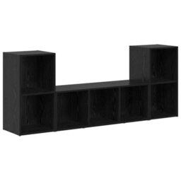 Berkfield Tv Cabinet Set 3 Pcs Black 107 X 35 X 37 Cm Engineered Wood - thumbnail 2