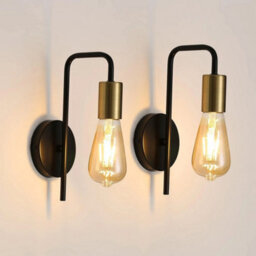 2X Retro Led Wall Lamp Ball Metal Wall Light Indoor Sconce For Dekor Bedroom E27 - thumbnail 1