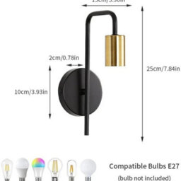 2X Retro Led Wall Lamp Ball Metal Wall Light Indoor Sconce For Dekor Bedroom E27 - thumbnail 2