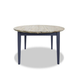 Statement Furniture Florence Round Oval Extendable Kitchen Dining Table In Navy Blue - thumbnail 5