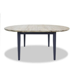 Statement Furniture Florence Round Oval Extendable Kitchen Dining Table In Navy Blue
