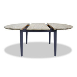 Statement Furniture Florence Round Oval Extendable Kitchen Dining Table In Navy Blue - thumbnail 2