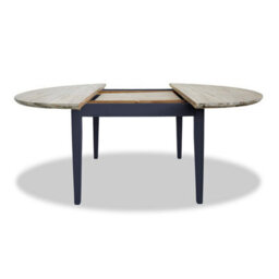 Statement Furniture Florence Round Oval Extendable Kitchen Dining Table In Navy Blue - thumbnail 3