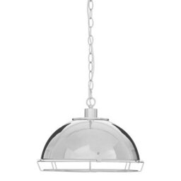 Orsina Chrome Pendant Light With Wire Grille & Chain Suspension,tough Iron Build Lamp,decorative Ceiling Light - thumbnail 1