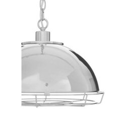 Orsina Chrome Pendant Light With Wire Grille & Chain Suspension,tough Iron Build Lamp,decorative Ceiling Light - thumbnail 3
