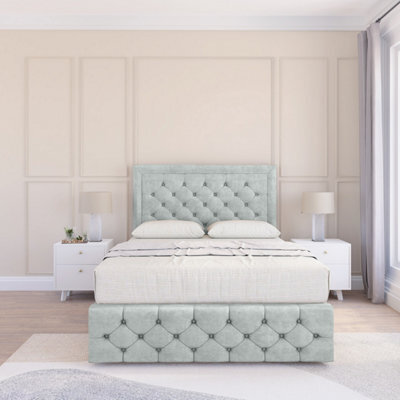 "Sloomy 2Ft6 Vienna Naples Silver Bed Set With No Drawers & Footboard, Mattress & 54"" Headboard - Small Single" - image 1