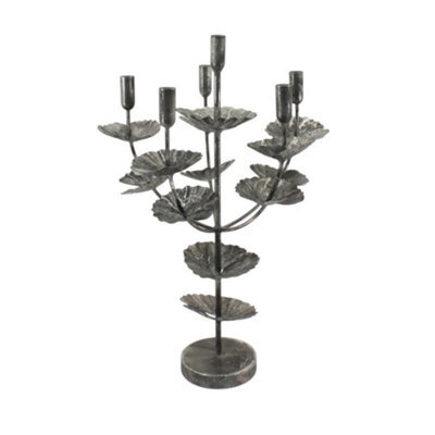 Minster Candle Holder - Metal - L34 X W36 X H57 Cm - Silver - image 1