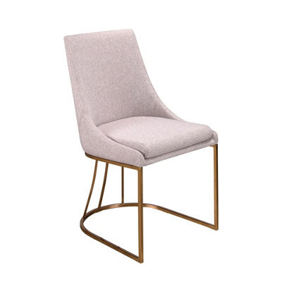 Angel Cerda Stylish Grey Fabric Dining Chair With Rose Gold Legs - image 1