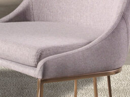 Angel Cerda Stylish Grey Fabric Dining Chair With Rose Gold Legs - thumbnail 4