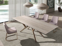 Angel Cerda Stylish Grey Fabric Dining Chair With Rose Gold Legs - thumbnail 5
