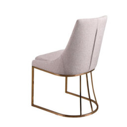 Angel Cerda Stylish Grey Fabric Dining Chair With Rose Gold Legs - thumbnail 6