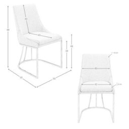 Angel Cerda Stylish Grey Fabric Dining Chair With Rose Gold Legs - thumbnail 7