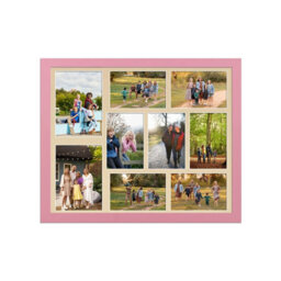 AK Frames 20X16 Pastel Pink Sleek Multi Photo Frame With Ivory Mount - Holds 9 Apertures (2X) 7X5, (7X) 6X4 Photos - thumbnail 1
