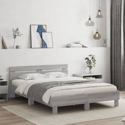 Berkfield Bed Frame Without Mattress Grey Sonoma 140X190 Cm - image 1