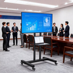 Mobile Floor Stand Tv Mount Bracket Stand Trolley Cart - thumbnail 4
