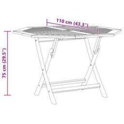 Walplus Folding Garden Table 110X110X75 Cm Solid Wood Teak - thumbnail 8