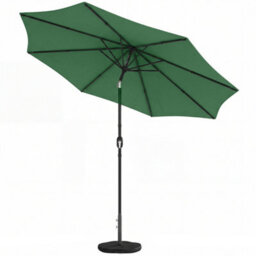 Outsunny 2.7 M Garden Parasol Umbrella With Cross Base, Sandbag, Green - thumbnail 2