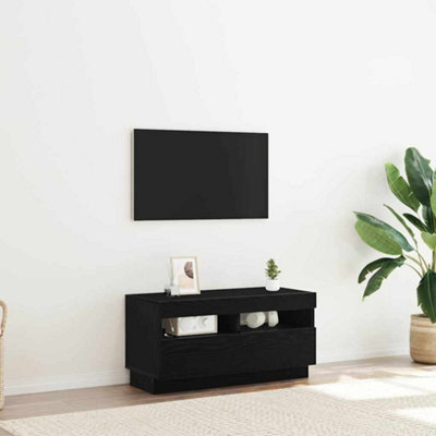 Berkfield Tv Cabinet With Led Lights - Black Oak, 80X35X40 Cm, Made Of Engineered Wood - image 1