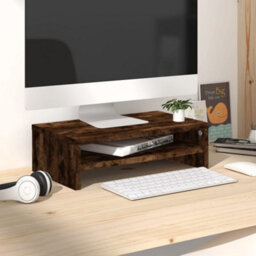 Vidaxl Monitor Stand Smoked Oak 42X24X13 Cm Engineered Wood Monitor Stands - thumbnail 1