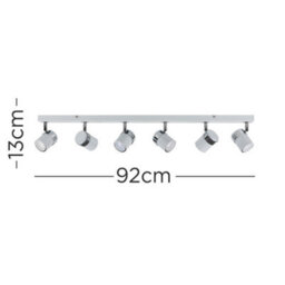 Valuelights Rosie White Ceiling Bar Spotlight And Gu10 Spotlight Led 5W Warm White 3000K Bulbs - thumbnail 5