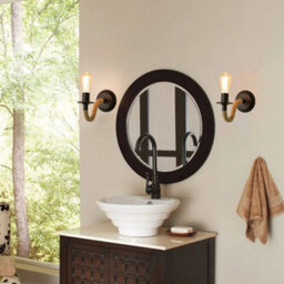2Pcs Industrial Wall Light Sconce Fixture Hemp Rope Retro Wall Lamp Bedroom E27 - thumbnail 8