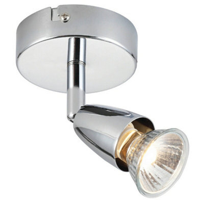 Led Adjustable Ceiling Spotlight Chrome Plate Single Gu10 Dimmable Downlight - image 1