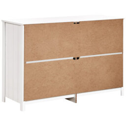 Wyld And Coco Novacasa 6-Drawer Chest White With Black Accents And Solid Wood Legs, W120 X D45 X H80Cm - thumbnail 7