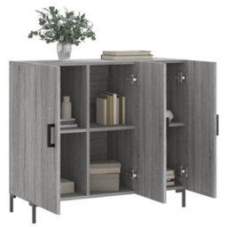 Berkfield Modern Sideboard Grey Sonoma 90X34X80 Cm Engineered Wood - thumbnail 4