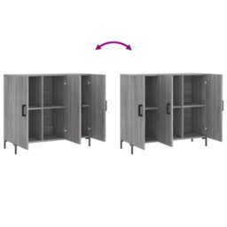 Berkfield Modern Sideboard Grey Sonoma 90X34X80 Cm Engineered Wood - thumbnail 9