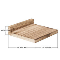 Natural Wood Set Of 4 Floating Wall Shelves Picture Ledge Display Rack Book Hanging Shelf - thumbnail 2