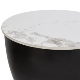 Beliani Side Table Nadine Ceramic Black With Storage - thumbnail 5