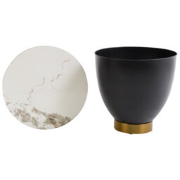 Beliani Side Table Nadine Ceramic Black With Storage - thumbnail 4
