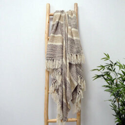 Allure Bath Fashions Herringbone Throw Blanket - Small, Natural - thumbnail 1