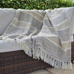 Allure Bath Fashions Herringbone Throw Blanket - Small, Natural - thumbnail 3