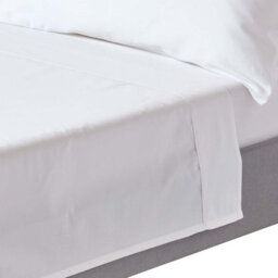 Homescapes White Organic Cotton Flat Sheet 400 Thread Count, Single - thumbnail 1