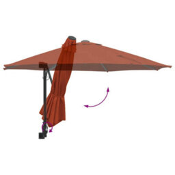 Berkfield Garden Parasol Red, Black 248 X 248 X 148 Cm Polyester, Steel - thumbnail 8