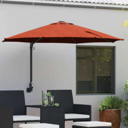 Berkfield Garden Parasol Red, Black 248 X 248 X 148 Cm Polyester, Steel - thumbnail 1