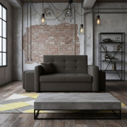 Viva Home Ii Sofa Bed With Two Ottomans For Living Room Chipboard Metal Legs Sleeping Function 158 Cm Brown Left - thumbnail 2