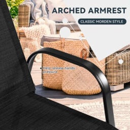 Costway Set Of 2 Patio Chairs Portable High Back Garden Camping Dining Chairs W/ Armrest - thumbnail 6