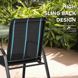 Costway Set Of 2 Patio Chairs Portable High Back Garden Camping Dining Chairs W/ Armrest - thumbnail 5