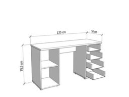 Amos Mann Furniture Munik White Office Study Computer Desk With Storage Drawers And Cupboard - thumbnail 4