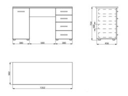 Amos Mann Furniture Munik White Office Study Computer Desk With Storage Drawers And Cupboard - thumbnail 3