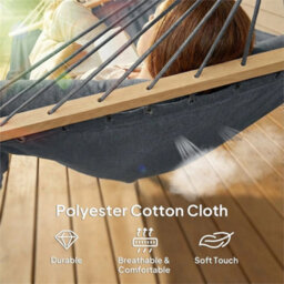 Cotton Hammock, Soft Portable Swing Chair W/ Headrest - thumbnail 6