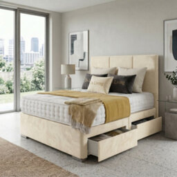 DS Living Whitehall Upholstered Cream Divan Bed Frame - Divan Bed Frame