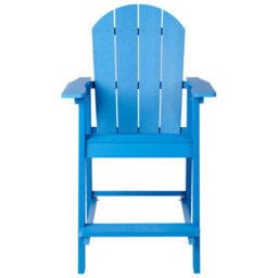 Beliani Garden Bar Chair Adirondack Synthetic Material Blue - thumbnail 4