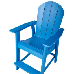 Beliani Garden Bar Chair Adirondack Synthetic Material Blue - thumbnail 7