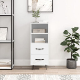 Berkfield Sideboard White 34.5X34X90 Cm Engineered Wood - thumbnail 1