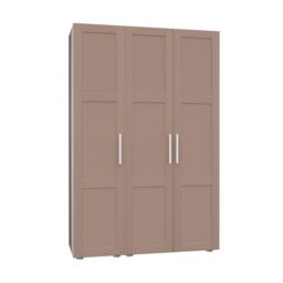Atomia Contemporary Matt Antique Rose 2 Drawer Tall Triple Wardrobe With Pull-Out Basket (H)2247mm (W)1000mm (D)580mm - thumbnail 3